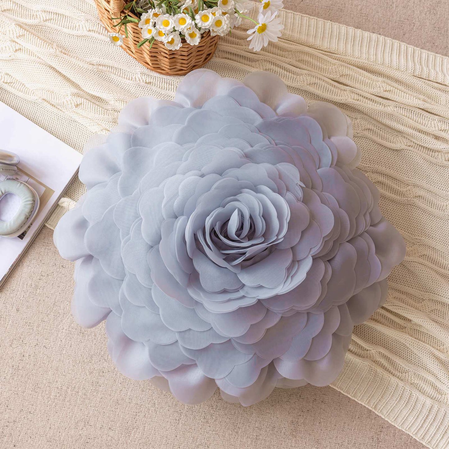 Princess Style 3D Sheer Floral Pillowcase for Bedroom