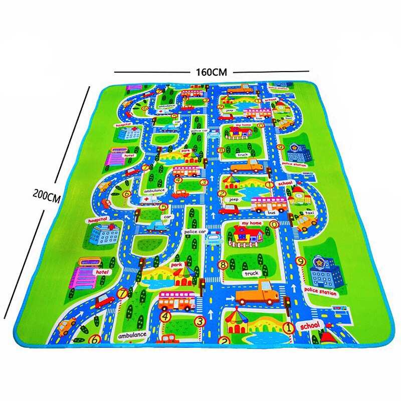 City Traffic Map Baby Crawling Mat and Play Mat