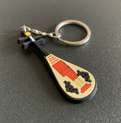 Silicone Guitar Keychain Pendan