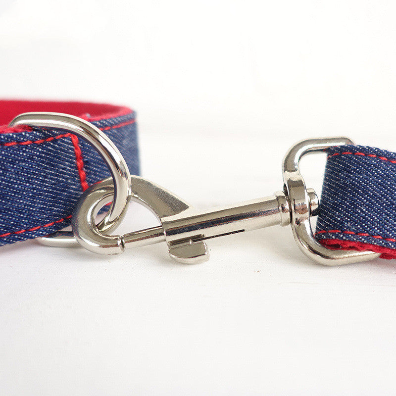 Personalized Blue Denim Dog Leash - Innovative Pet Gear