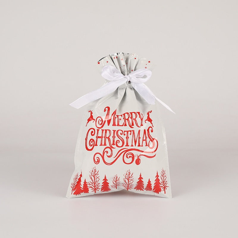 Simple Drawstring Christmas Gift Bag Set
