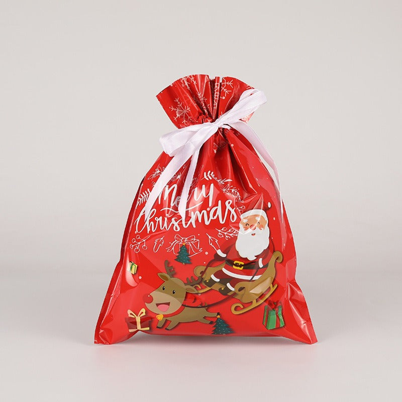 Simple Drawstring Christmas Gift Bag Set