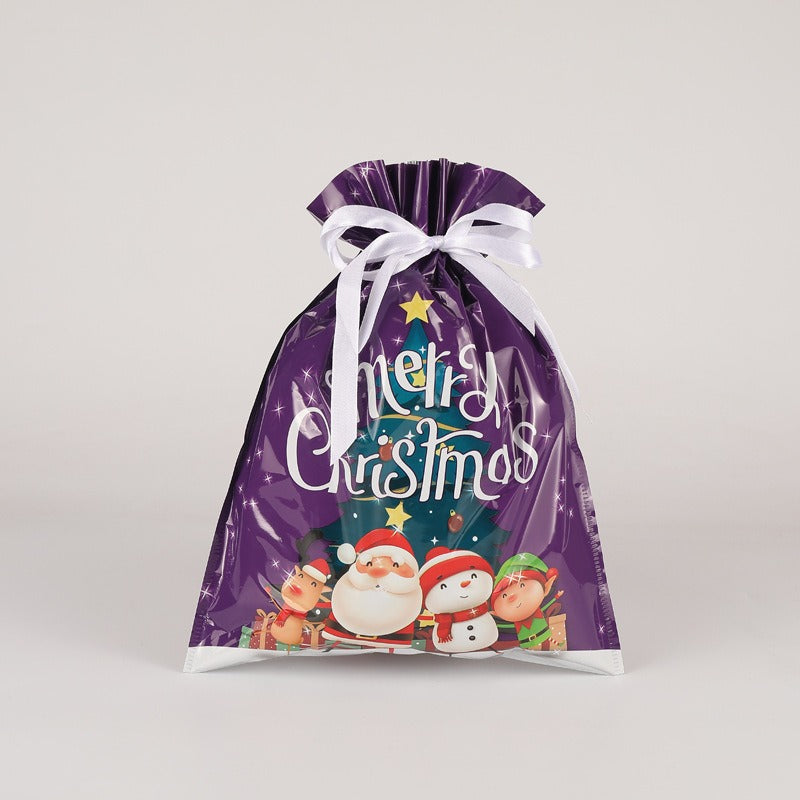 Simple Drawstring Christmas Gift Bag Set