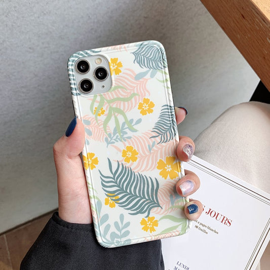 Painted Flower and Leaf Phone Case