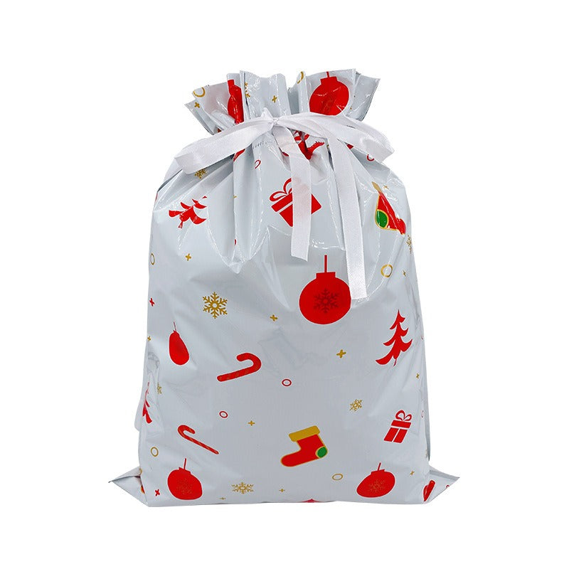 Simple Drawstring Christmas Gift Bag Set