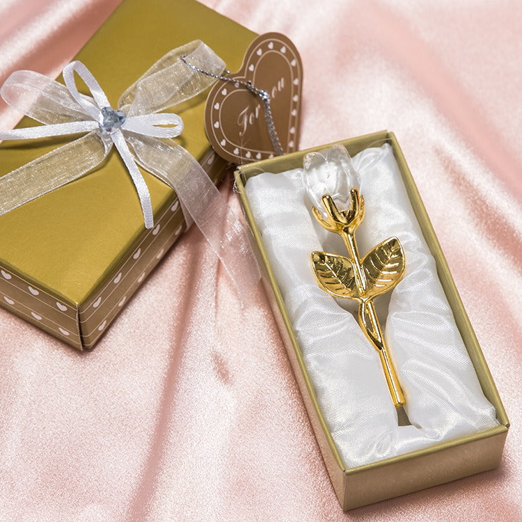 Valentine's Day Crystal Metal Rose Decoration