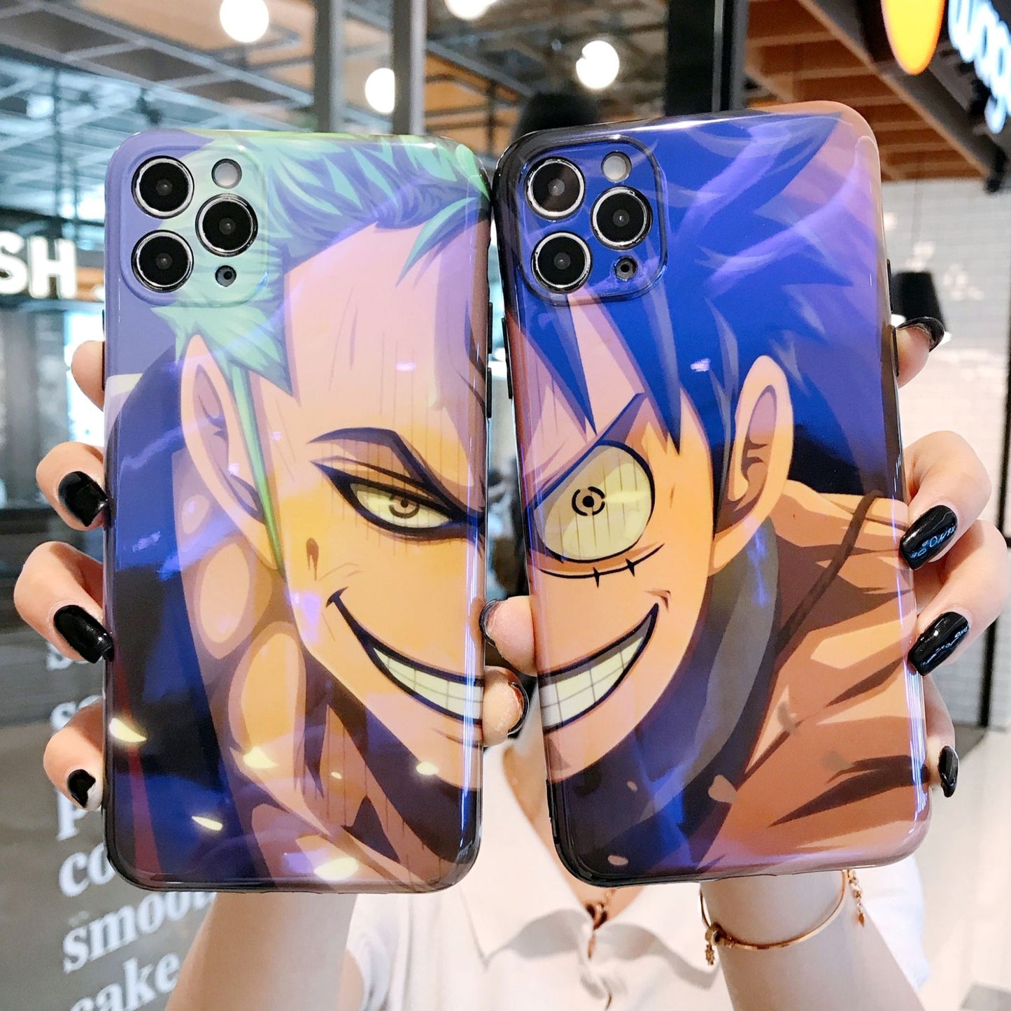 iPhone Case for 13 Pro, 12, 11 with Luffy & Zoro Design