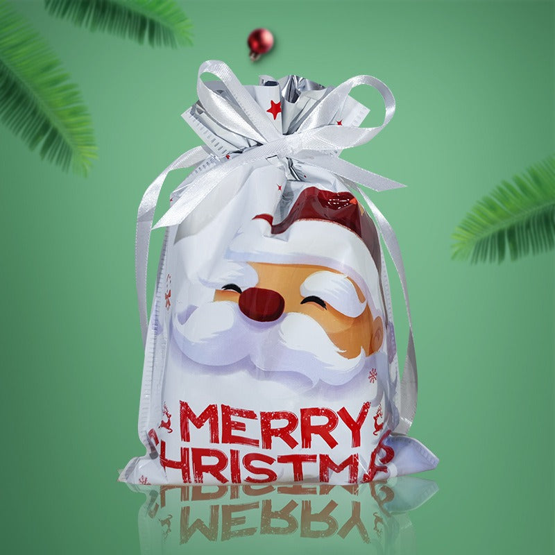 Simple Drawstring Christmas Gift Bag Set