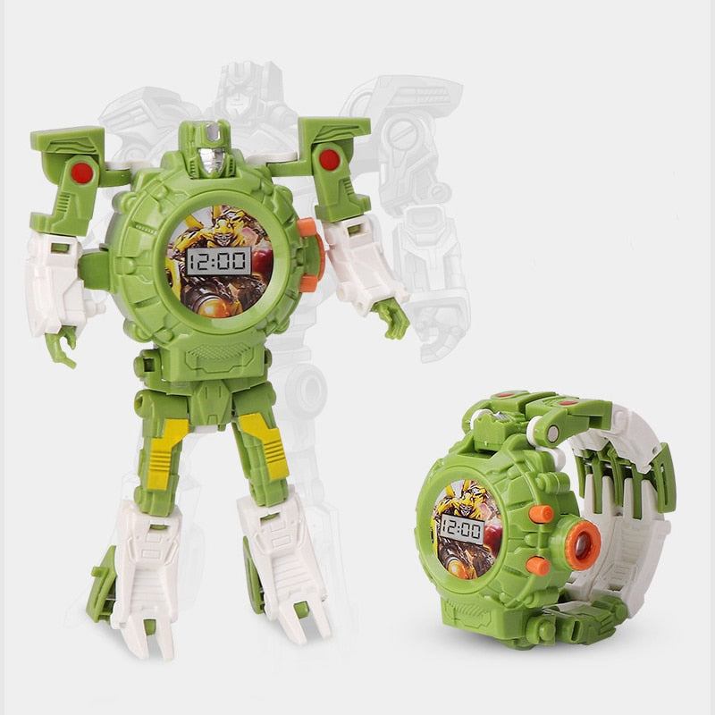 Transforming Cartoon Robot Projection Watch for Kids