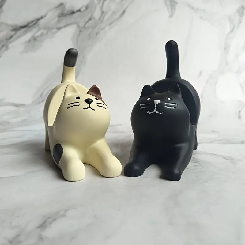 Resin Cat Phone Holder for Home and Office Decor