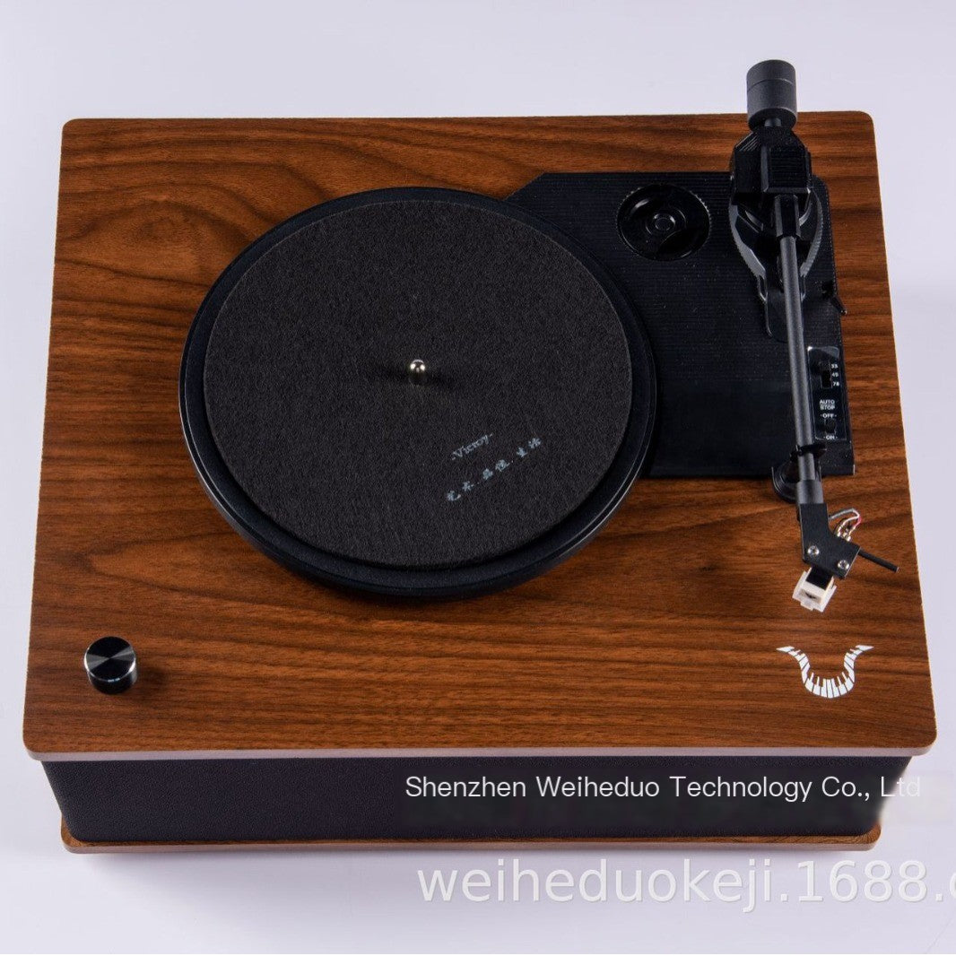 Retro Vinyl Record Player with Bluetooth and USB插卡