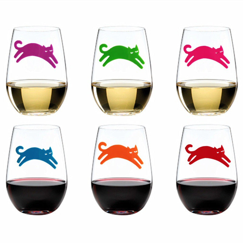 Cat Silicone Drink Markers for Party Glasses