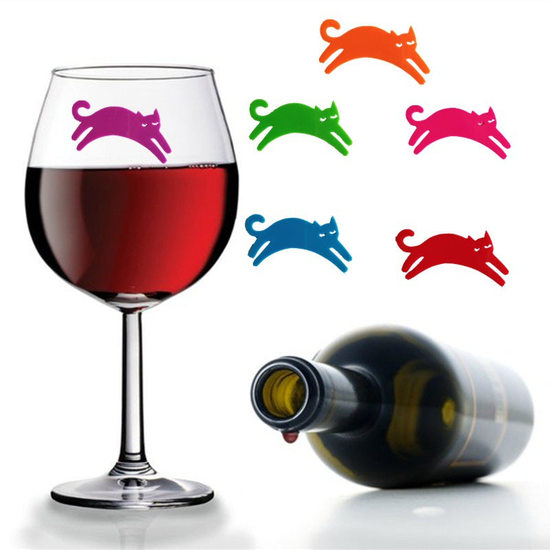 Cat Silicone Drink Markers for Party Glasses