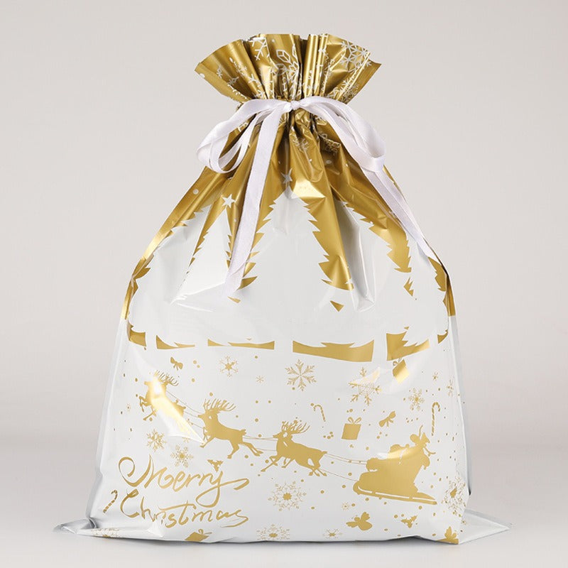 Simple Drawstring Christmas Gift Bag Set