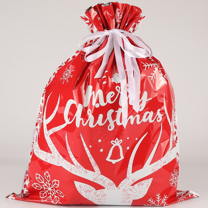 Simple Drawstring Christmas Gift Bag Set
