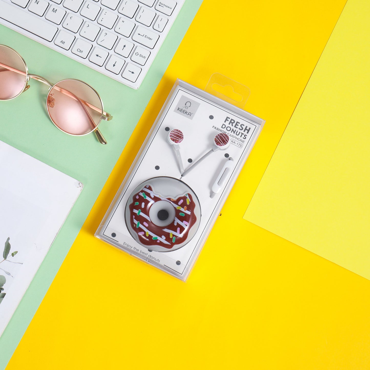 Cute Wired Headphones with Microphone and Storage Box