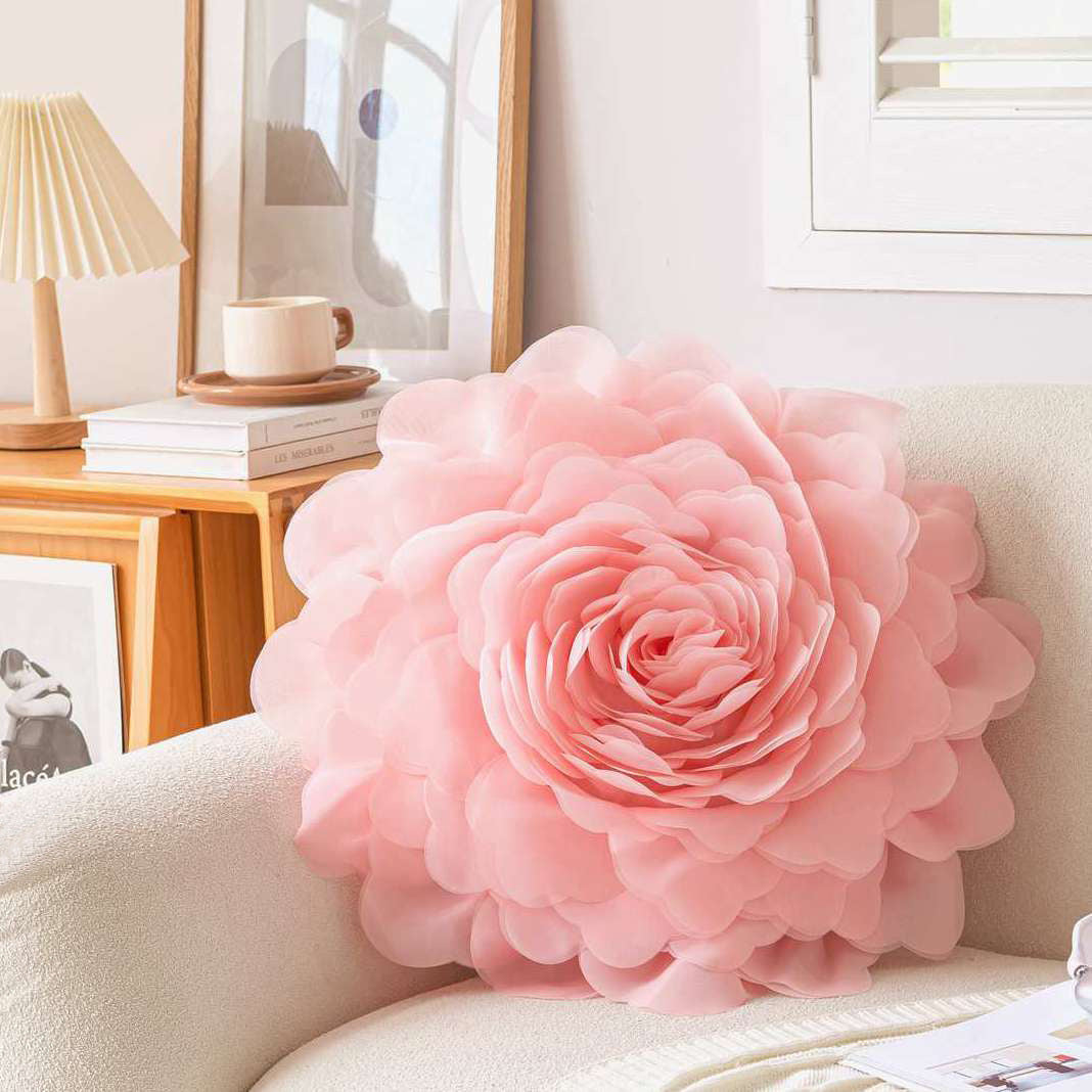 Princess Style 3D Sheer Floral Pillowcase for Bedroom