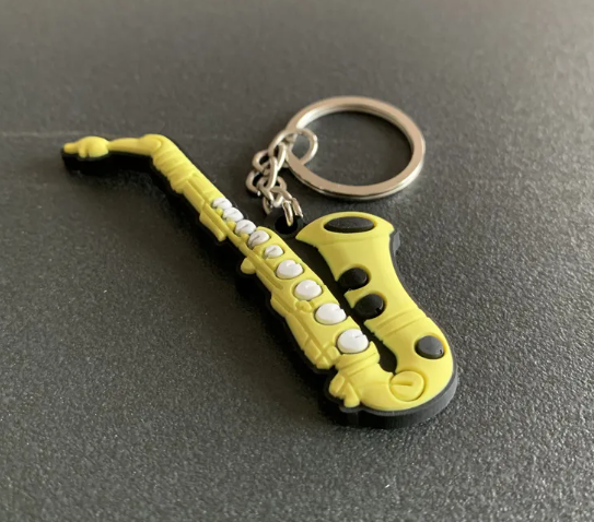 Silicone Guitar Keychain Pendan