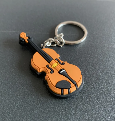 Silicone Guitar Keychain Pendan