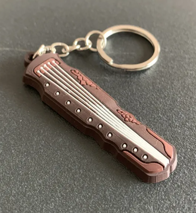 Silicone Guitar Keychain Pendan