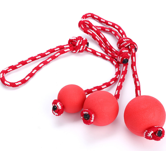 Durable Dog Chew Ball - Solid Rubber Bouncing Toy