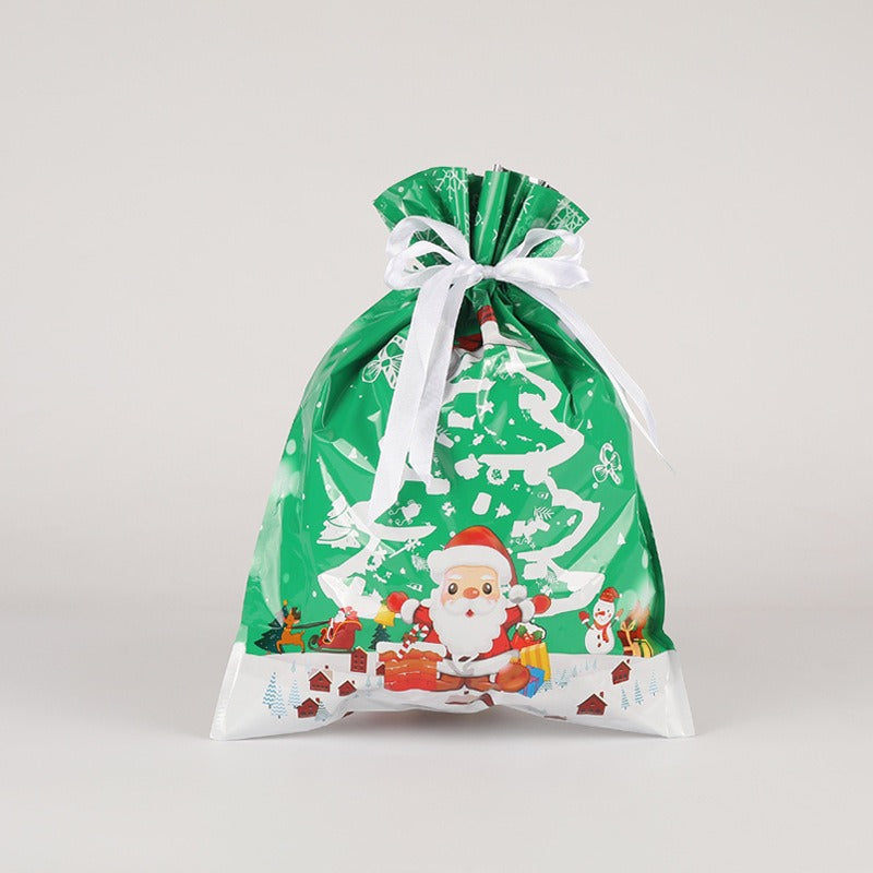 Simple Drawstring Christmas Gift Bag Set