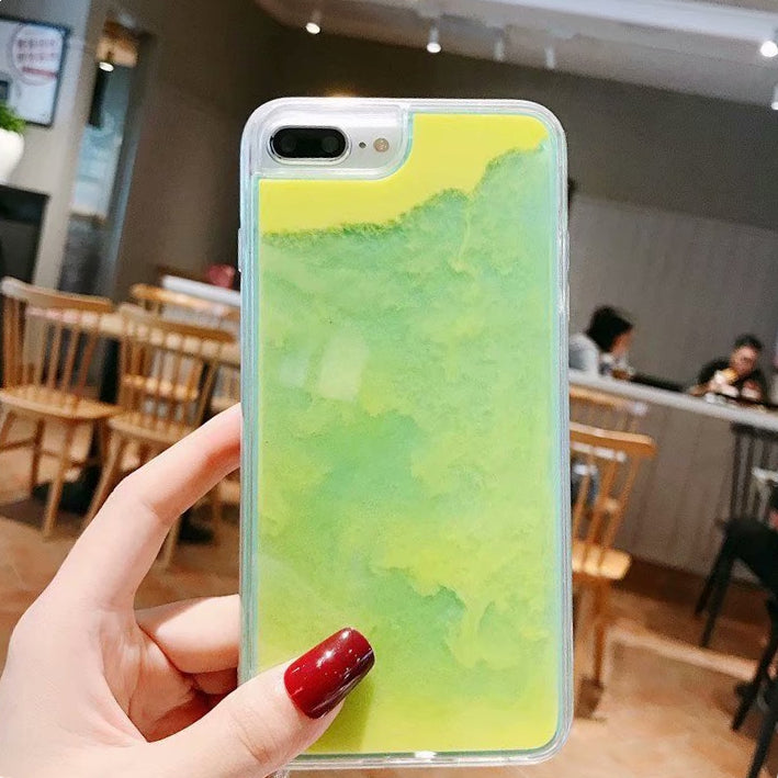 Custom Logo Fluorescent Liquid Quicksand Phone Case