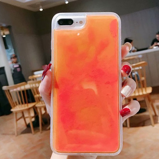 Custom Logo Fluorescent Liquid Quicksand Phone Case