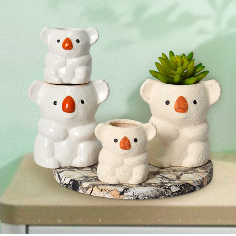 Cute Koala Pen Holder and Succulent Flower Pot
