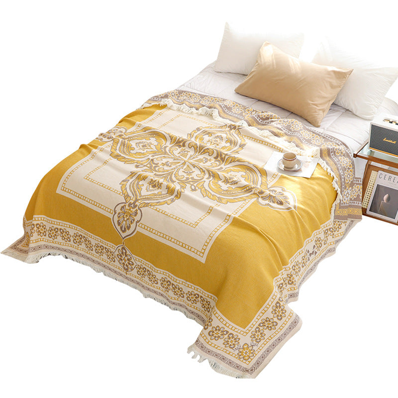 New Cotton Tassel Blanket for All Seasons (Double/Sofa)