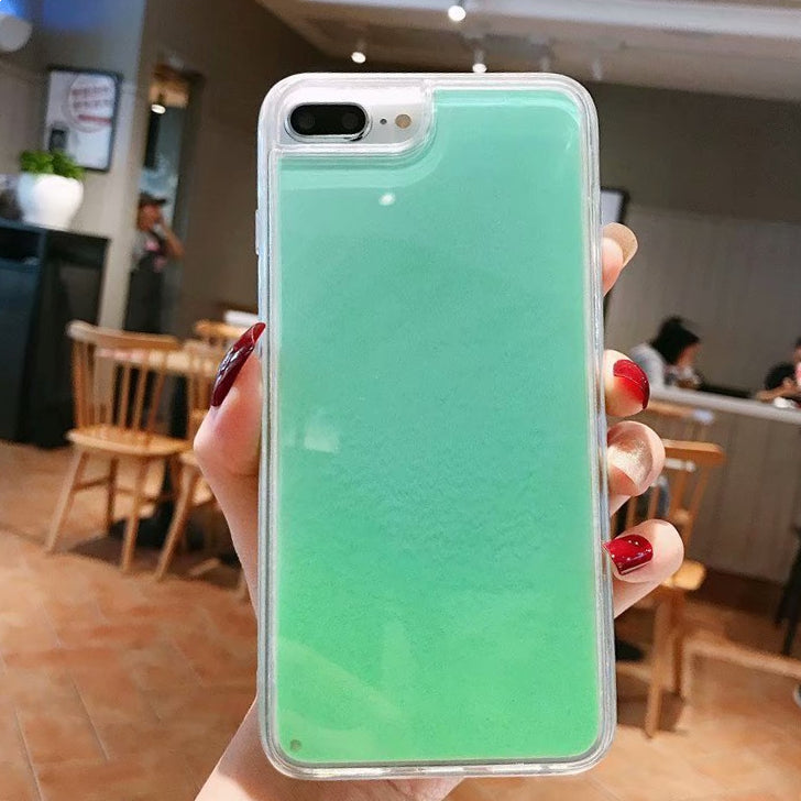 Custom Logo Fluorescent Liquid Quicksand Phone Case