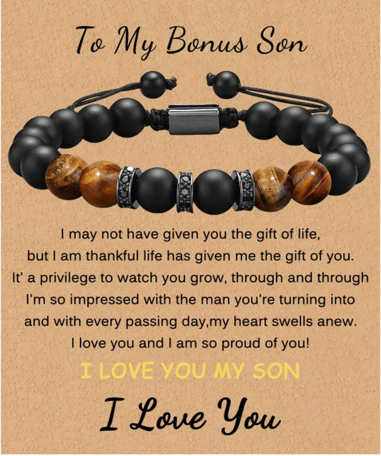 Natural Stone Bracelet with Greeting Card