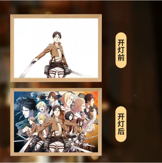 Eren Levi Attack on Titan Light Painting Night Lamp