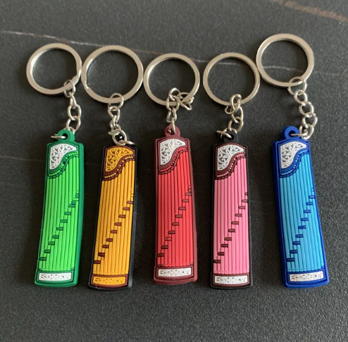 Silicone Guitar Keychain Pendan