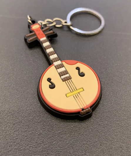 Silicone Guitar Keychain Pendan