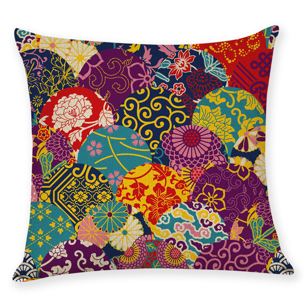 Japanese Style Cotton Linen Pillow Covers for Cars