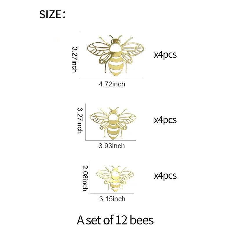 12pcs Removable Bee Wall Stickers for Home Decor