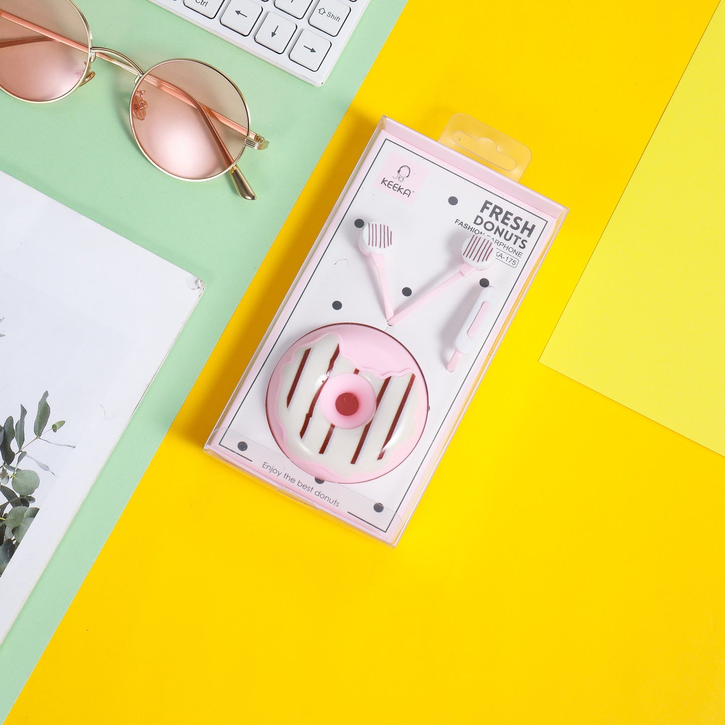 Cute Wired Headphones with Microphone and Storage Box