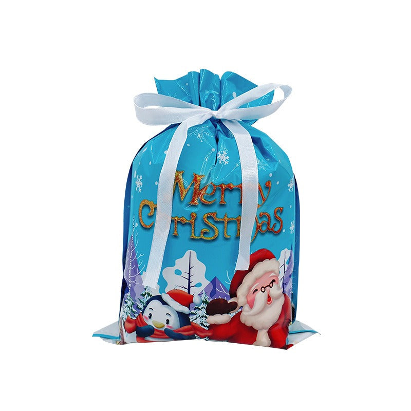 Simple Drawstring Christmas Gift Bag Set