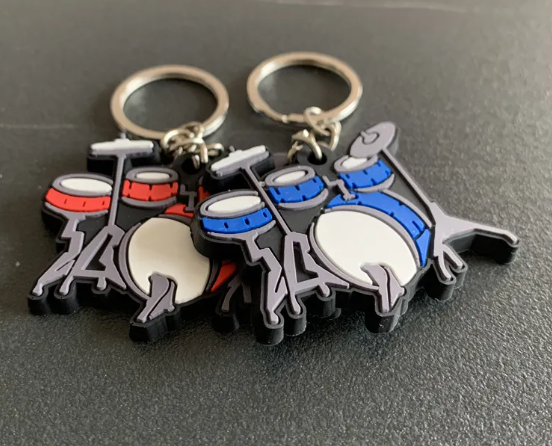 Silicone Guitar Keychain Pendan