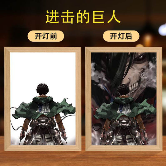 Eren Levi Attack on Titan Light Painting Night Lamp